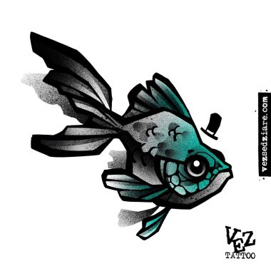 Эскиз рыбы в стиле графика