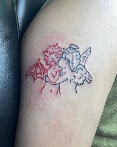 Купить тату-стикер Ангел и Демон в Киеве - Сделать татуировку на вечеринку