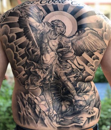 Татуировки Святой Михаил архангел, самый злой ангел