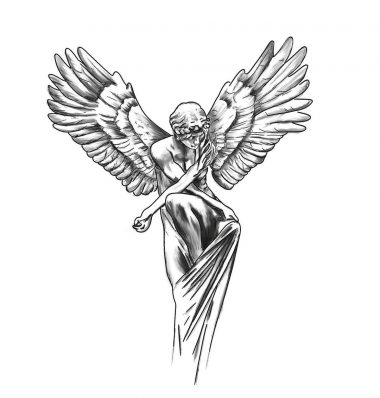 Эскиз татуировки ангела