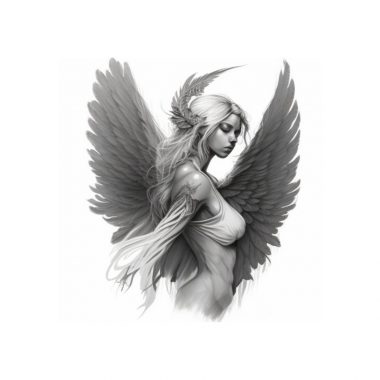 Эскиз ангела-девушки