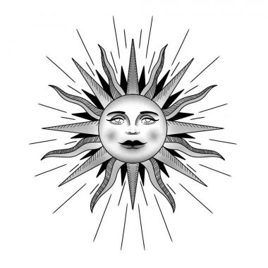 Эскиз татуировки солнца