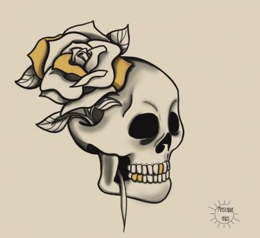 Татуировка черепа барана с розами | Tattoo Academy