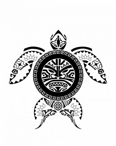 Эскиз тату полинезийской черепахи