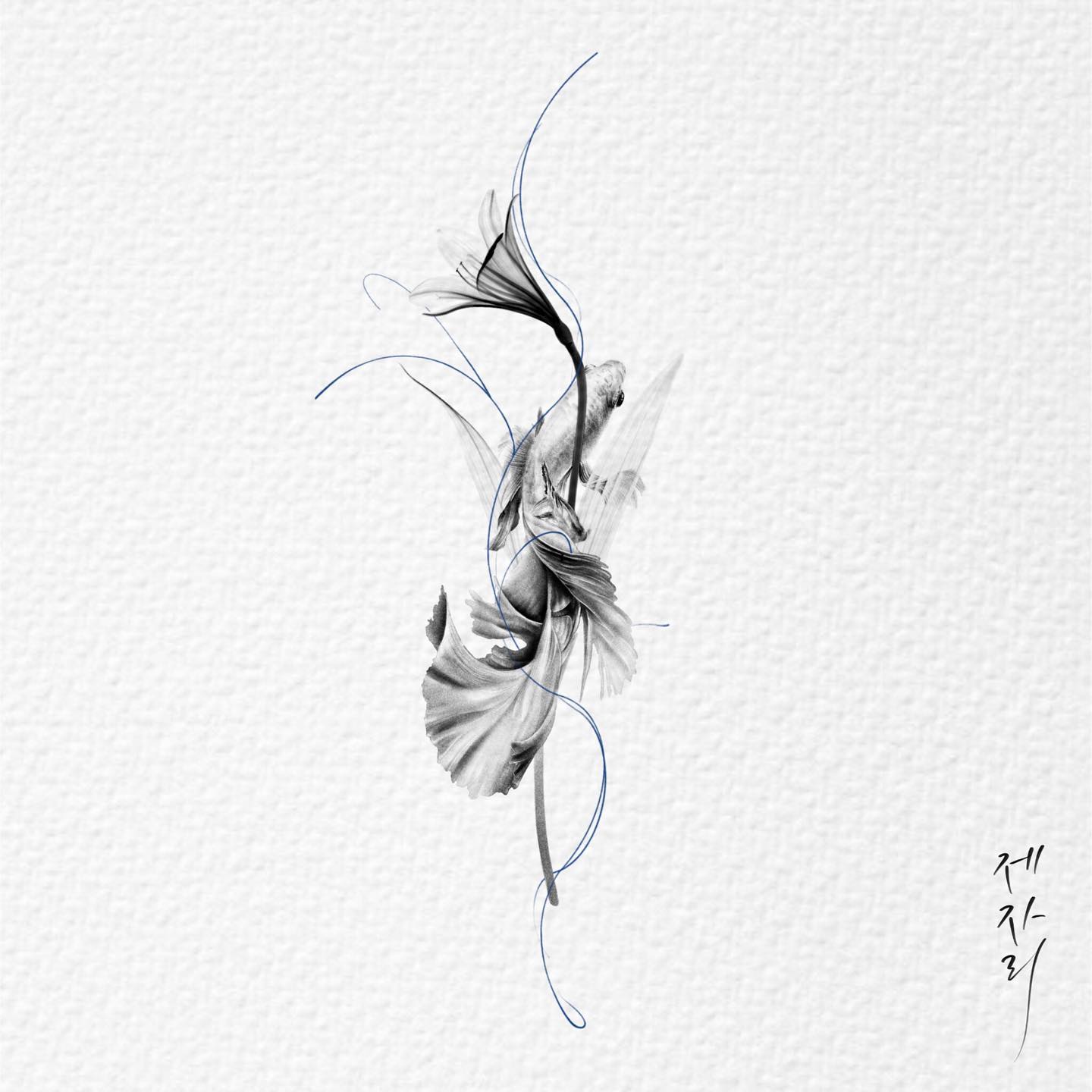 Минималистская черно-белая татуировка лилии на белом фоне